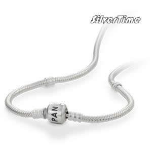 Silver-plated round snake necklace chain fit Pandora
