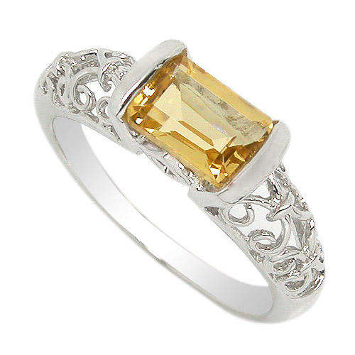 Natural Citrine Sterling Silver Ring -With Certificate of Authenticity