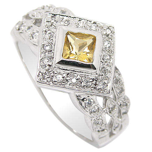 Natural Citrine Sterling Silver Ring -With Certificate of Authenticity