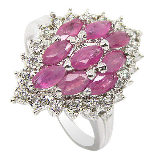 Natural Ruby Sterling Silver Ring -With Certificate of Authenticity