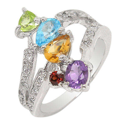 Rainbow Sterling Silver Ring -With Certificate of Authenticity