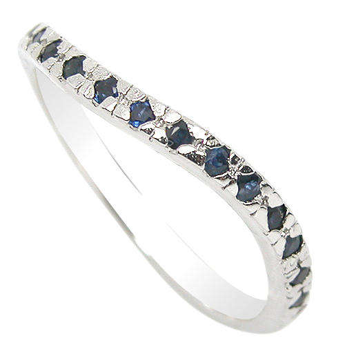 Natural Sapphire Sterling Silver Ring -With Certificate of Authenticity