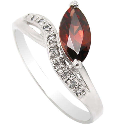 Natural Garnet Sterling Silver Ring -With Certificate of Authenticity