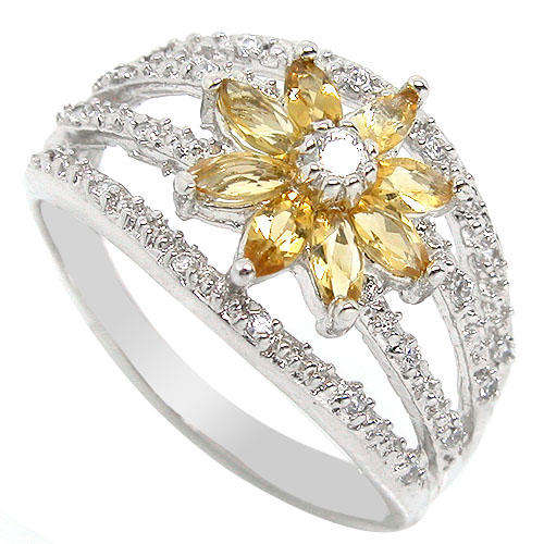 Natural Citrine Sterling Silver Ring -With Certificate of Authenticity