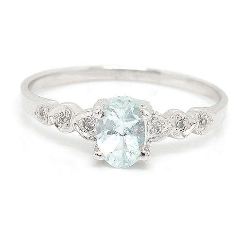 Natural Aquamarine Sterling Silver Ring-With Certificate of Authenticity