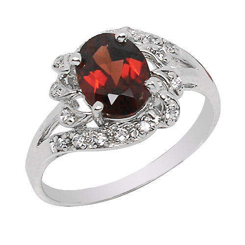 Natural Garnet Sterling Silver Ring-With Certificate of Authenticity