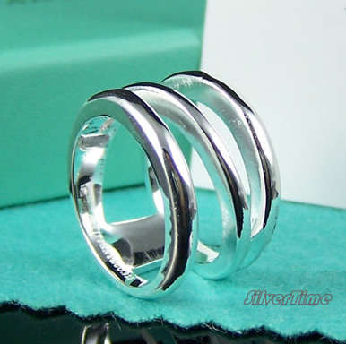 ON-SALE: With FREE silver polishing cloth - Silver three lines ring