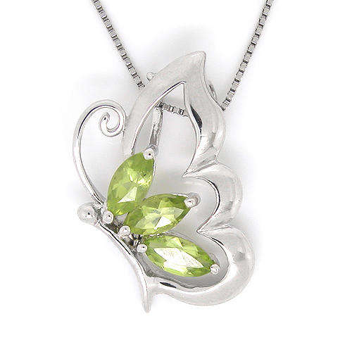 Natural Peridot Sterling Silver Pendant + Chain-With Certificate of Authenticity