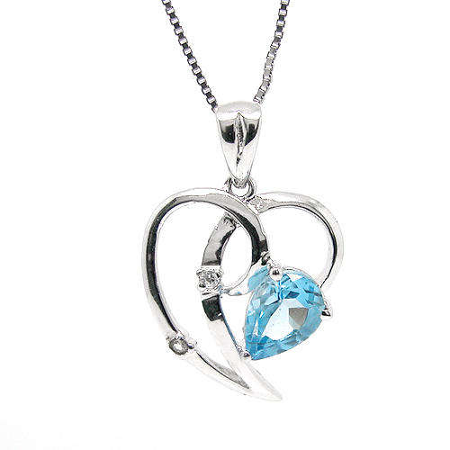 Natural Topaz Sterling Silver Pendant + Chain-With Certificate of Authenticity