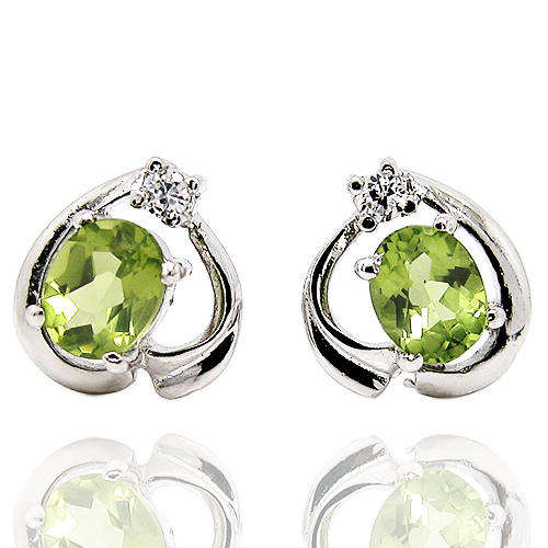 Natural Peridot Sterling Silver Earrings-With Certificate of Authenticity
