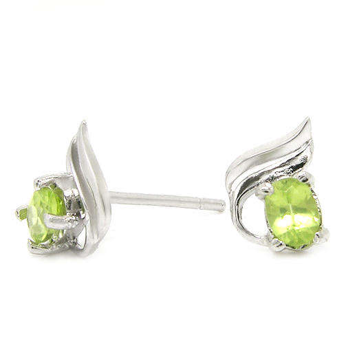 Natural Peridot Sterling Silver Earrings-With Certificate of Authenticity