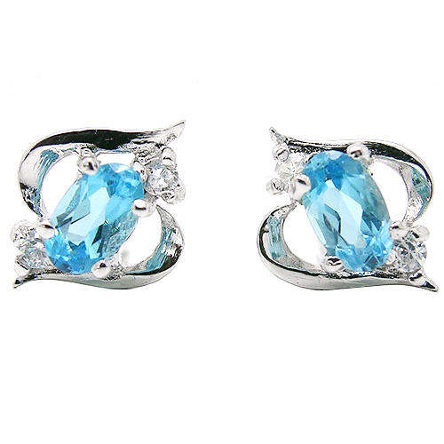 Natural Topaz Sterling Silver Earrings-With Certificate of Authenticity