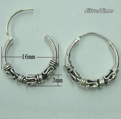 Solid 1.6g Sterling Silver Antique Look Earrings