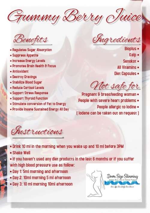 Original Gummy Berry Juice 500ml (2 x 250ml bottels) and FREE courier