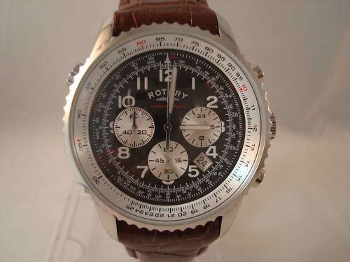 Rotary Chronospeed chronograph watch, leather strap.