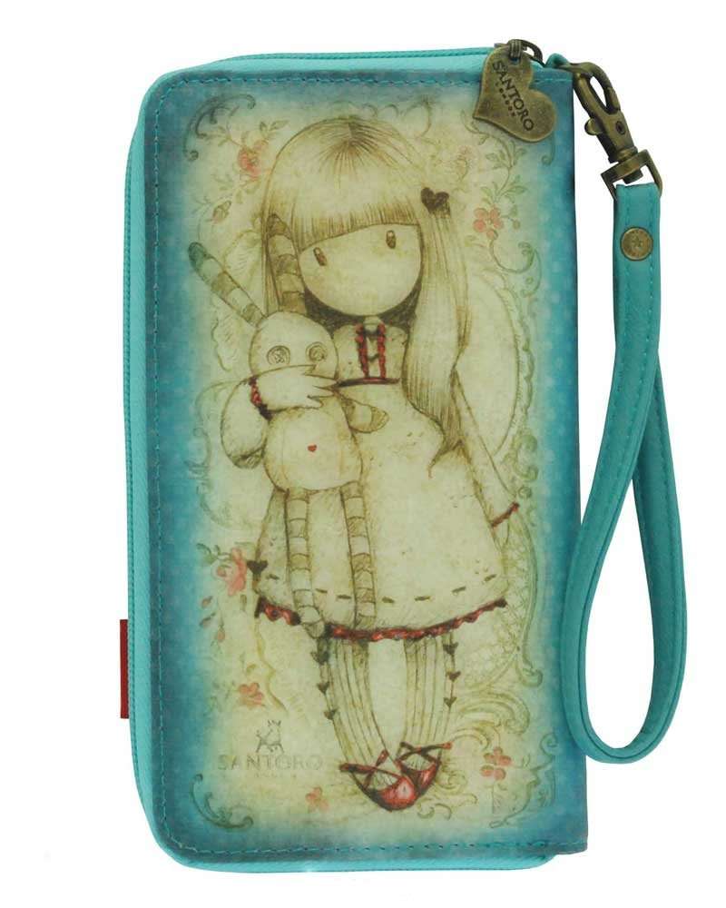 Santoro's Gorjuss Large Zip PU Leather Wallet - Hush Little Bunny