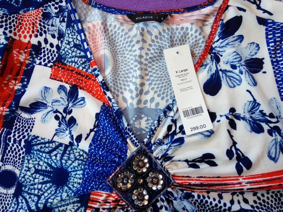 Miladys Smart Block Print Trapeze Top Shirt Blouse