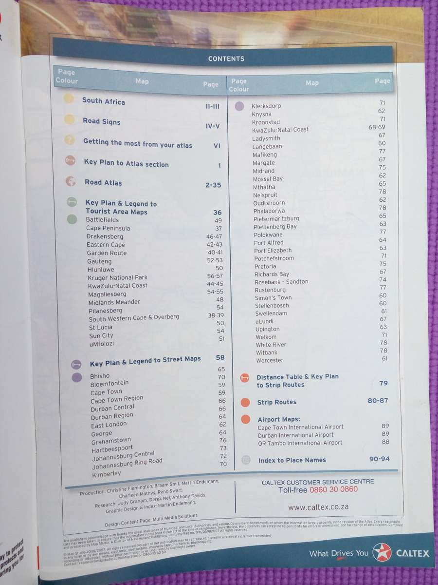 Caltex South African Road Atlas by Mapstudio