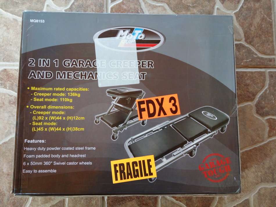 Motoquip 2-in-1 Garage Creeper & Mechanics Seat