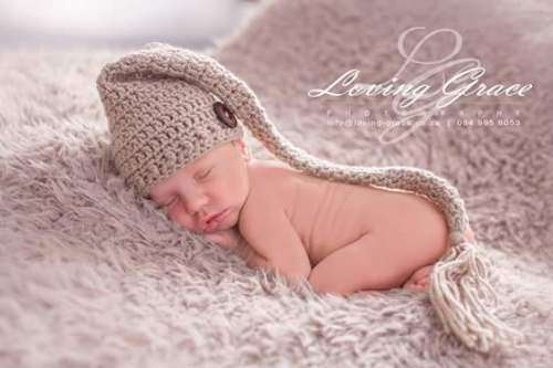 Elf Beanie with button Photo Prop for baby photography