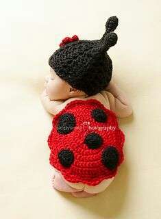 Crochet Ladybug Photo Prop for baby photography