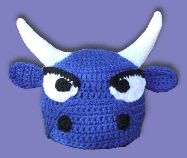 **PLACE YOUR ORDER - BLUE BULL BEANIE AGE 0-3M - HAND CROCHET**