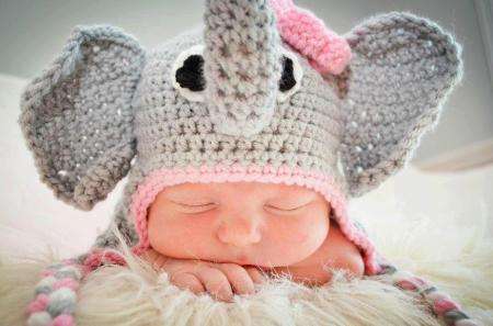 Crochet Elephant Photo Prop for baby photography