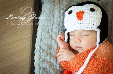 Crochet Penguin Photo Prop for baby photography