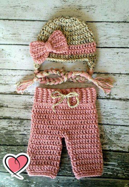 Crochet Country Girl Photo Prop for baby photography