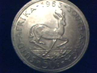 1963 Republic of SA 50c (50% silver) Brilliant condition