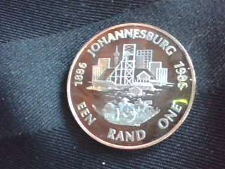 1986 Proof Silver R1 commemorating 100 years of JHB