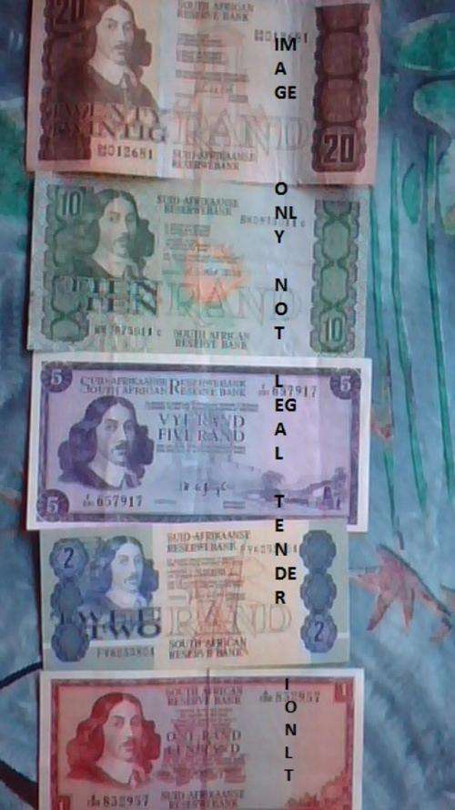 Collection of old SA Bank Notes Condtion as shown From R20- R1