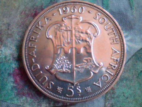 1960 Silver SA 5 shillings AU/UNC ???
