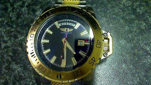 Invicta Analogue Day/Date Mens Wrist watch Dark Blue Dial