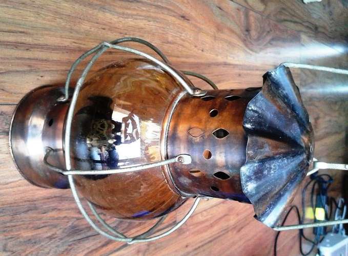 Antique Brass and Glass lantern Stunning condition especially for age
