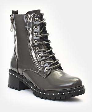 MID CALF BOOTS - GREY SIZE 3 4 5 6