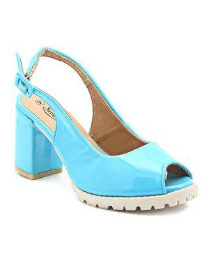 CHUNKY HEELS - BLUE SIZE 4 5 6 7 8