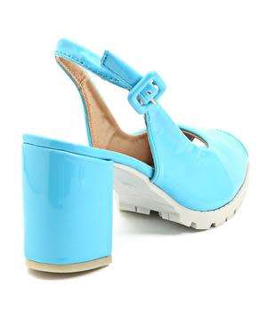 CHUNKY HEELS - BLUE SIZE 4 5 6 7 8