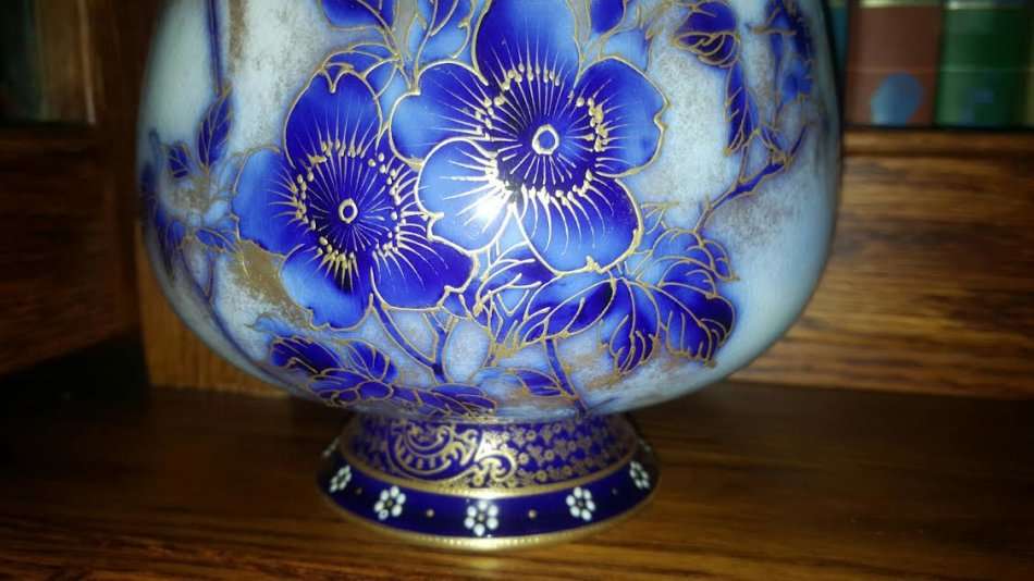 Extremely Rare 1892 (Henry) Doulton Burslem Royal Blue, Gold & White Large Vase - For Connoisseurs !