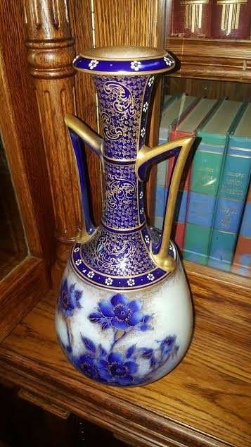 Extremely Rare 1892 (Henry) Doulton Burslem Royal Blue, Gold & White Large Vase - For Connoisseurs !