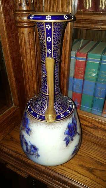 Extremely Rare 1892 (Henry) Doulton Burslem Royal Blue, Gold & White Large Vase - For Connoisseurs !