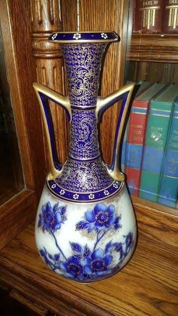 Extremely Rare 1892 (Henry) Doulton Burslem Royal Blue, Gold & White Large Vase - For Connoisseurs !