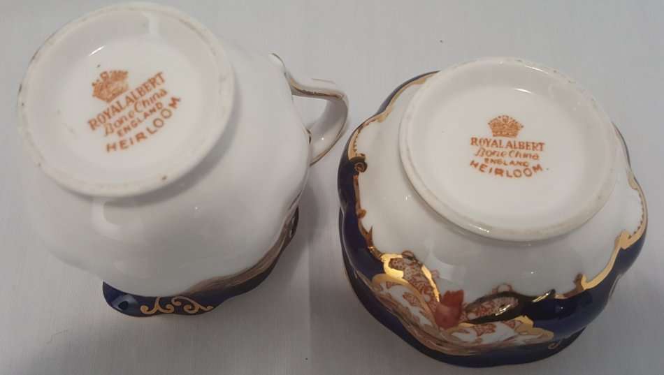 Rare Royal Albert Heirloom Small Demitasse Milk & Sugar Bowl :  Un-used 1st Quality