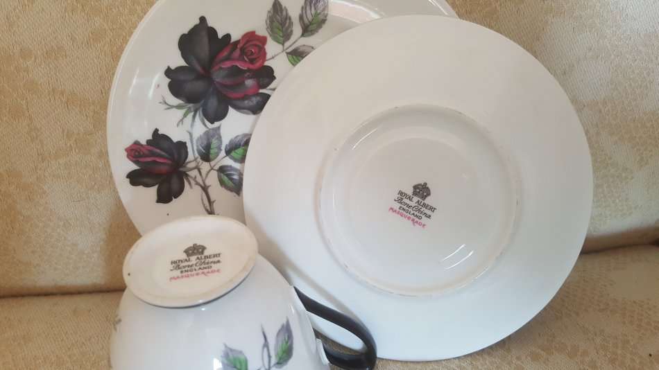 Royal Albert Masquerade Tea Trio's Pristine Condition ! 1st Quality. 4 Available