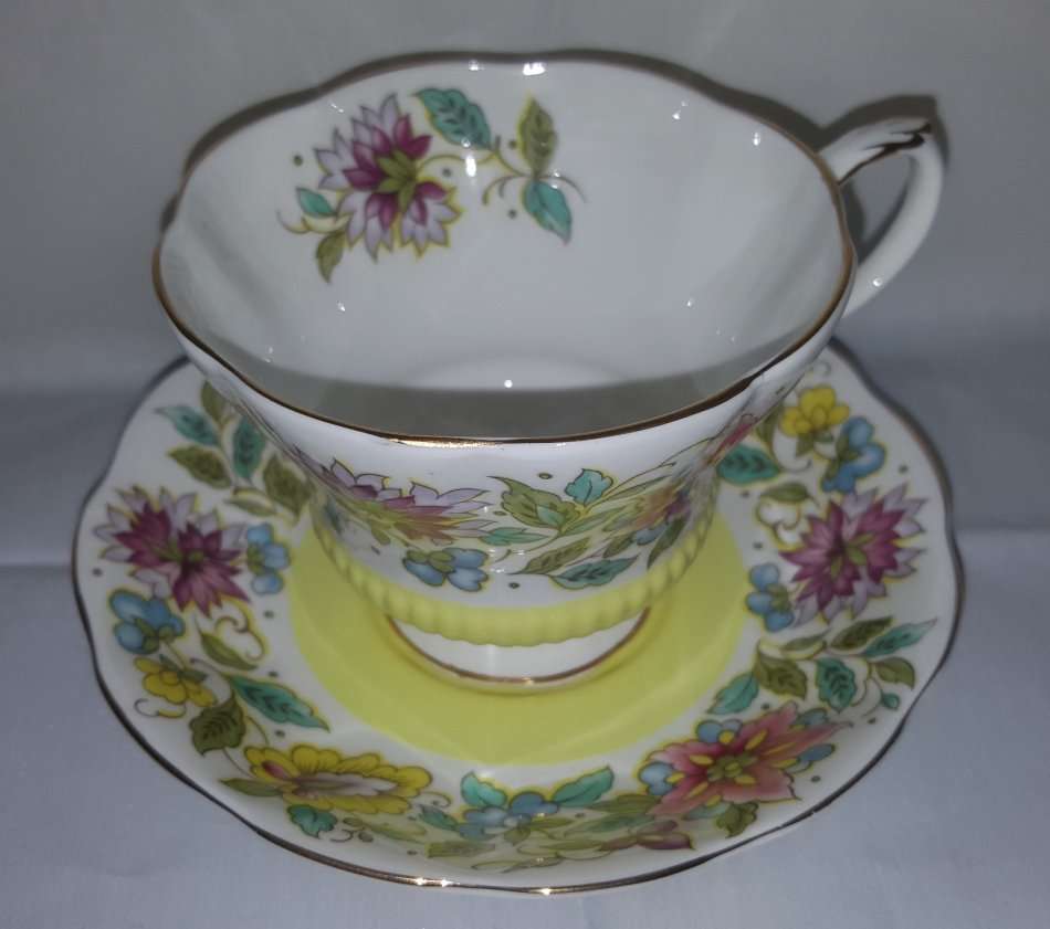 Ultra Rare Royal Albert Jacobean Tea Duo : Pristine 1st Quality !