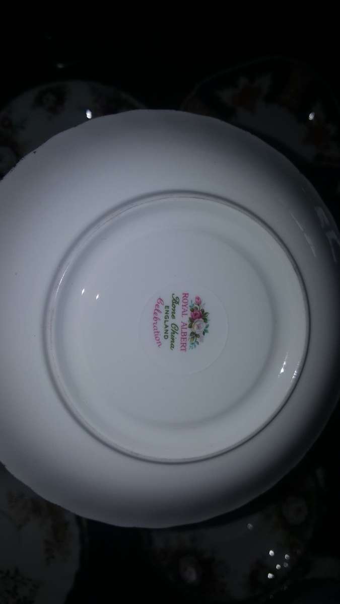 Royal Albert Lot of 24 Perfect Saucers & Side plates incl 1927 Cambridge , Celebration, Royalty Gold