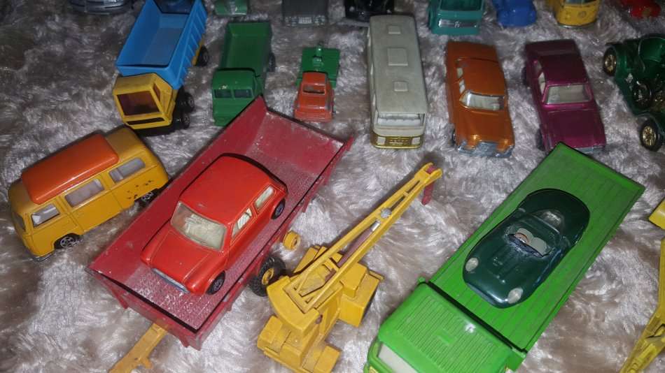 Massive lot of 55 Die Cast Models ALL MADE IN ENGLAND 1950's - 80's Corgi/Lesney/Husky/Matchbox