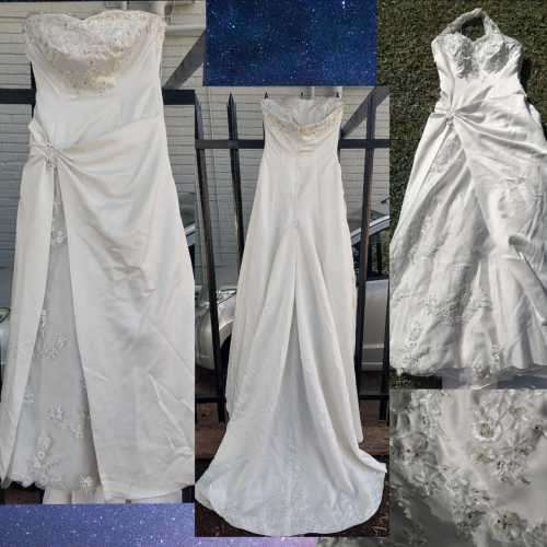 *GORGEOUS OFF WHITE HALTERNECK WEDDING DRESS* Size 8/10