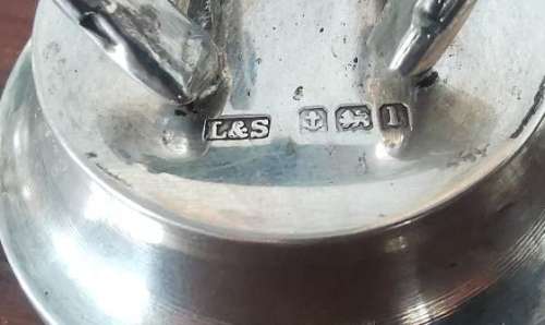 Boxed pair of hallmarked silver menu holders