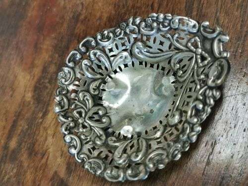 Pair of silver bon bon dishes